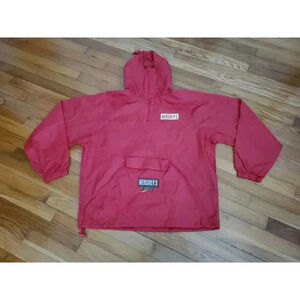 Ultra Club Hershey Take 5 Anorak Windbreaker Jacket Medium Red Pullover